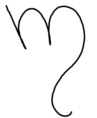 lettre m en forme de coeur